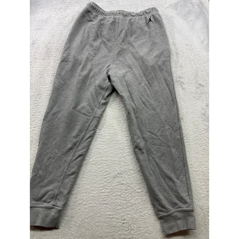 Jordan Mens Heather Gray Fleece Jogger Sweatpants Jumpman Logo Size Medium